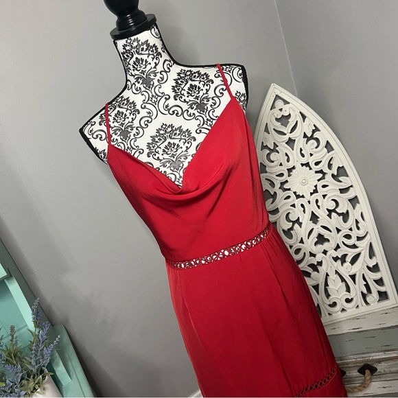 Keepsake the Label Indulge Cowl Neck Sheath Dress Size XL NWT Red Wedding Guest - Picture 4 of 14